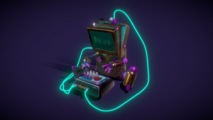 8bit Robot 3D 3D Model