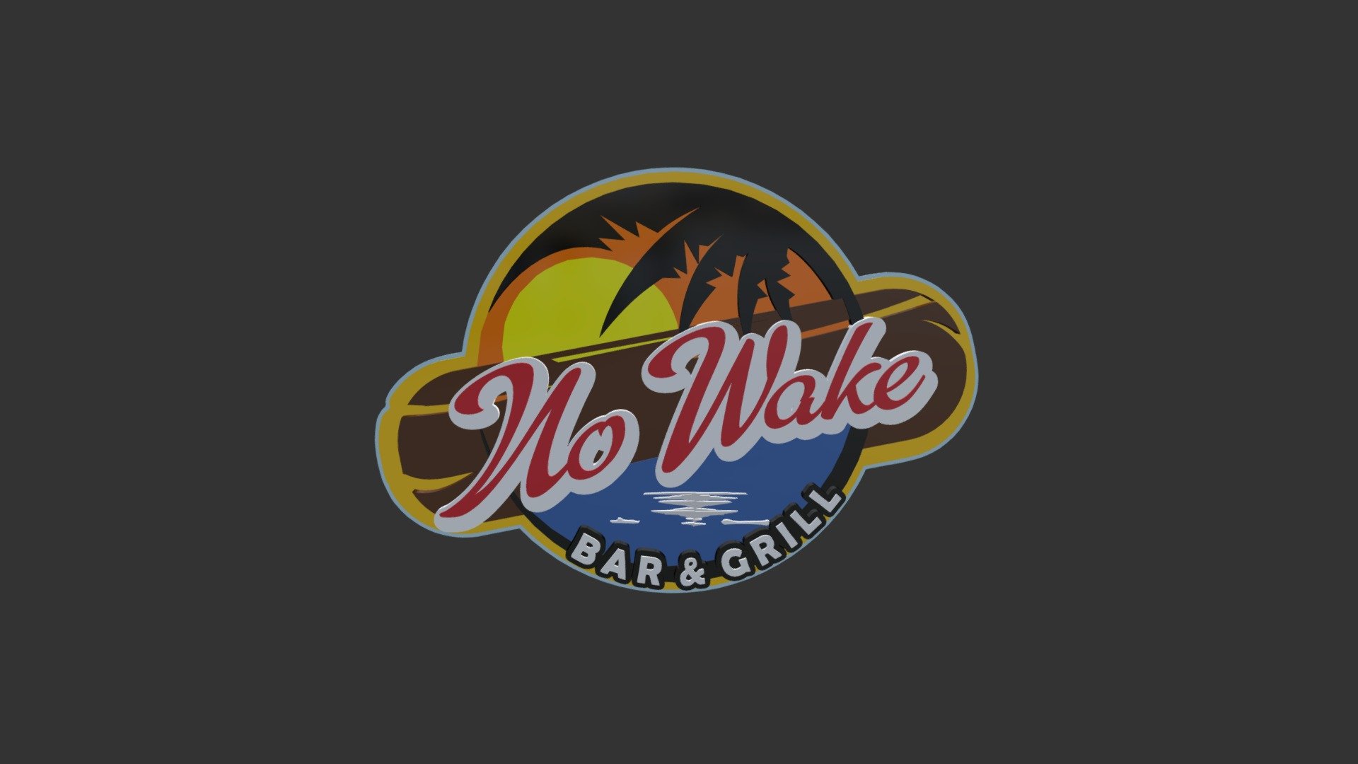 Now Wake Bar and Grill 3d Logo