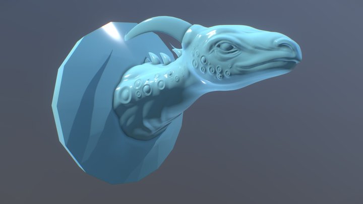 Hipoly dragon bust for 3D printing