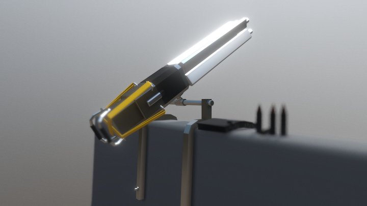 Mounted Machine Gun 3D Model