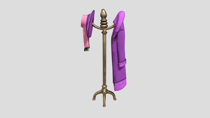 Coat Rack Elegance 3D Model