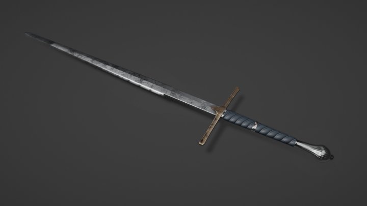 sword - Dueling Longsword - dame de lis 3D Model