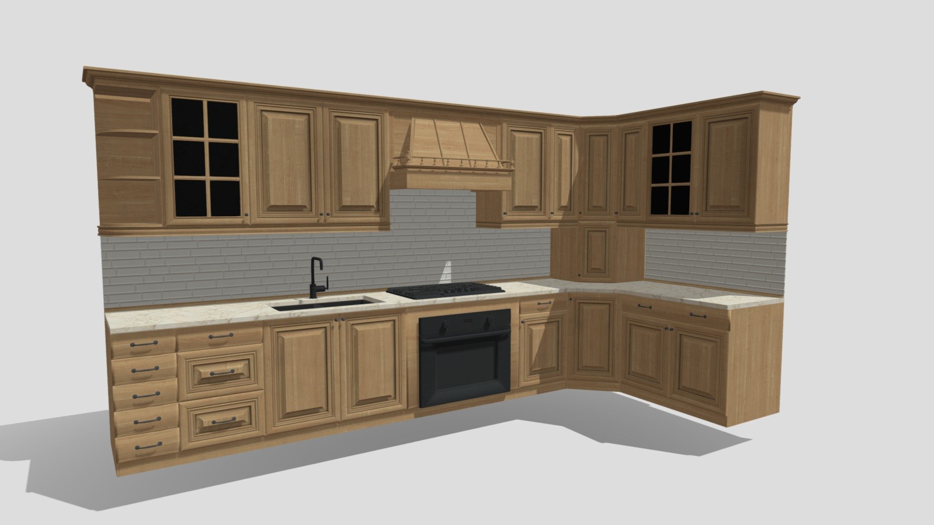 Low Poly Kitchen Cabinets