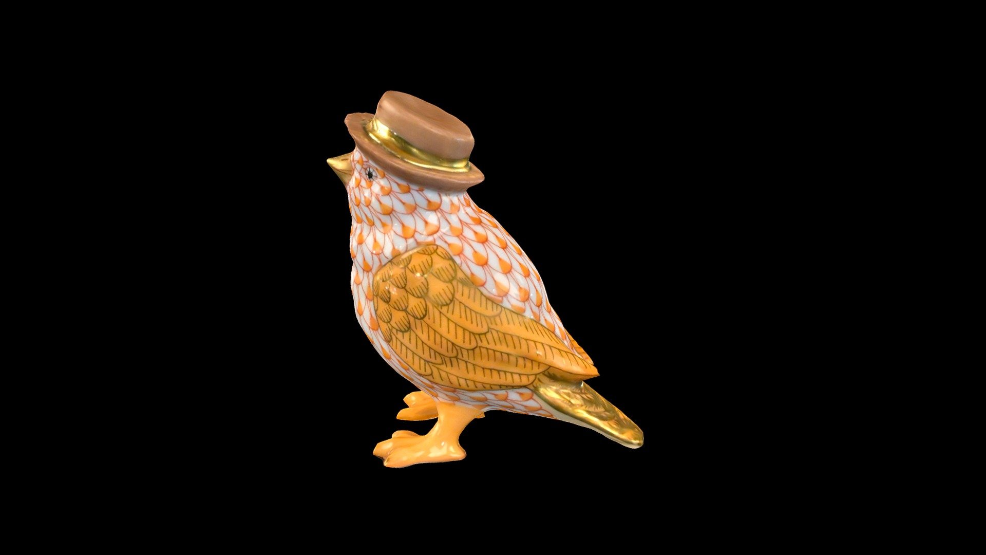 Bird with hat 16251000VH3 3D model by Herend Porcelain Manufactory