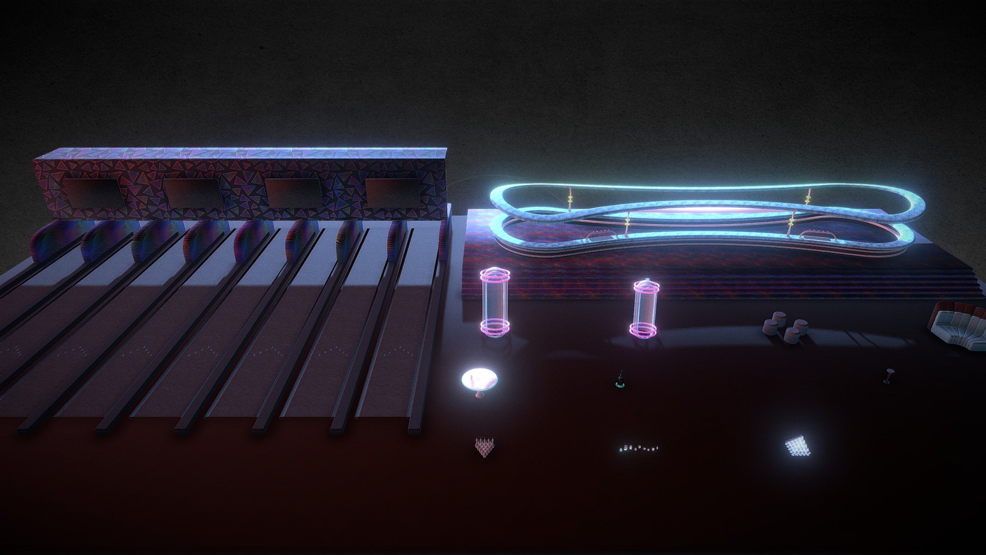 Future Space Bowling Bar Download Free 3D model by Schmitty