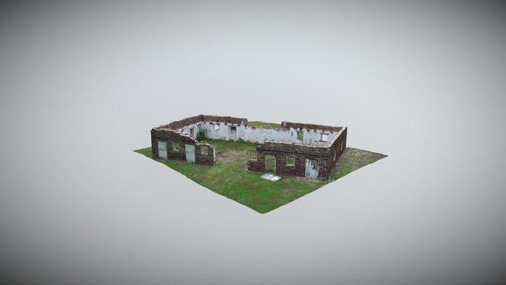 Collapsed Barn 3D Model