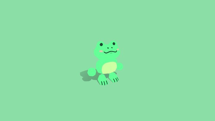 Low Poly Frog Character 3D Model