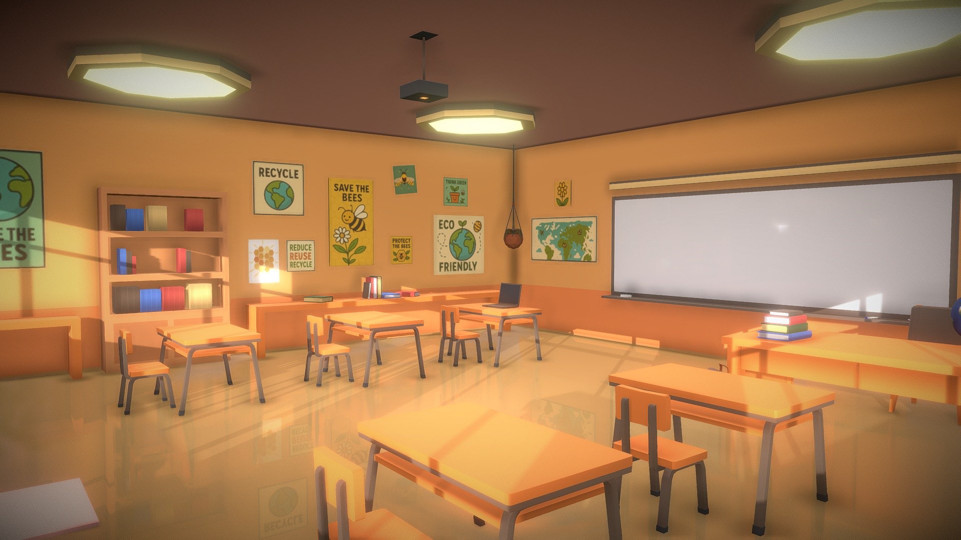 Classroom Assets - 3D model by Low Poly Models (@LowPolyModelsWorld ...
