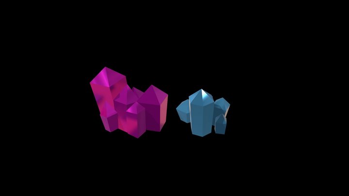 Blue And Purple Crystal 3D Model