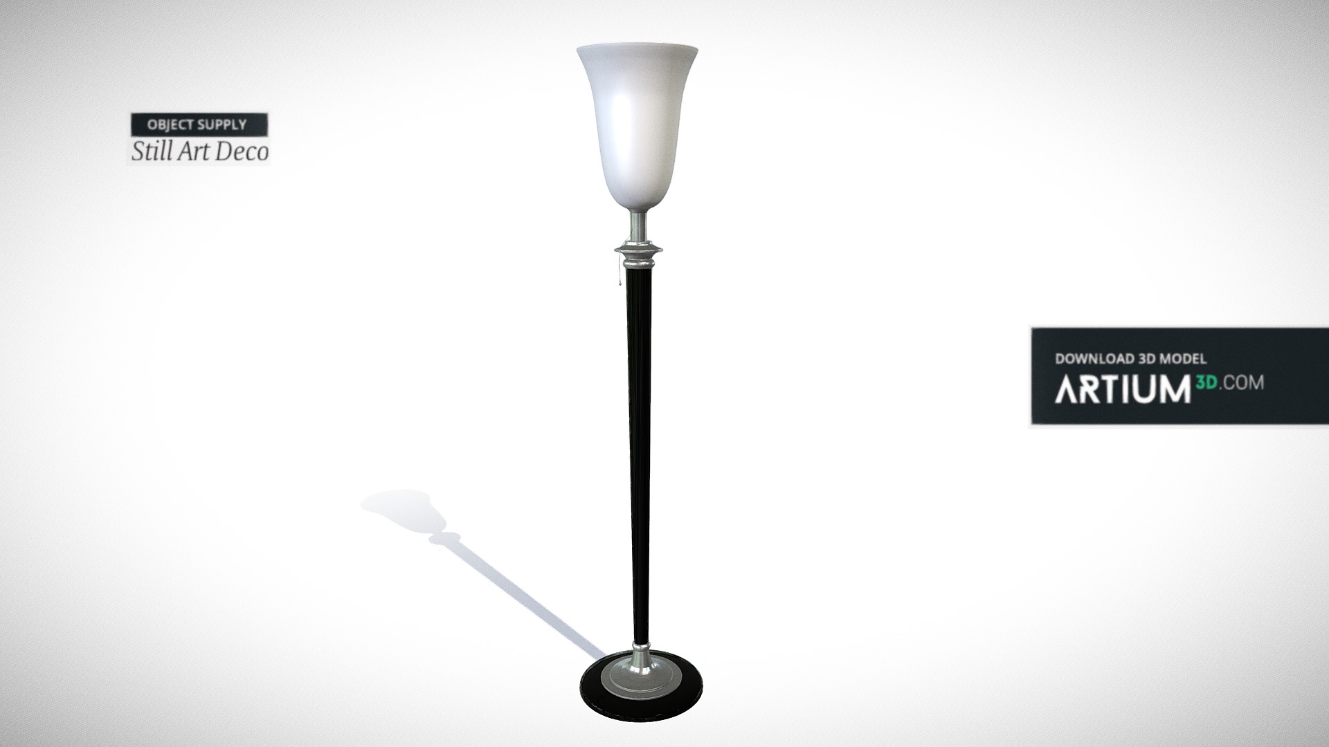 3D model Stand lamp ,,Mazda“ – Art Deco style - This is a 3D model of the Stand lamp ,,Mazda“ – Art Deco style. The 3D model is about a lamp with a shade.