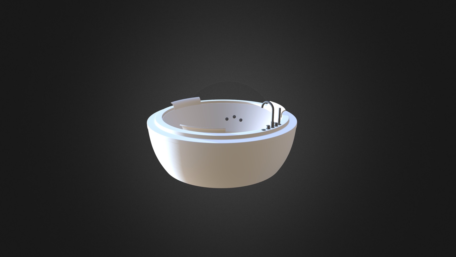 3D model Round Bathtube - This is a 3D model of the Round Bathtube. The 3D model is about a white bowl with a white lid.