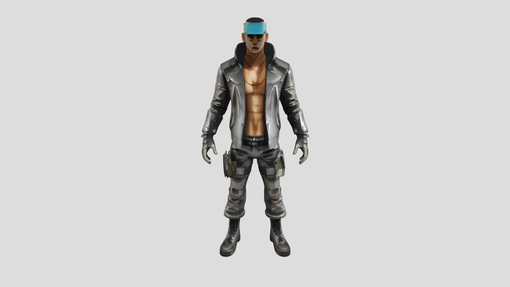futuristic soldier with visor – Kostenloses 3D-Modell STL