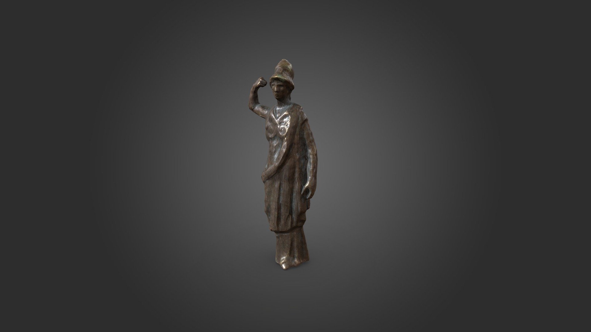 Beeldje van de godin Minerva — Sketchfab embed 3D viewer