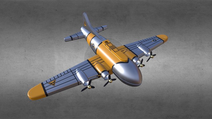Tin airplane toy 3D Model