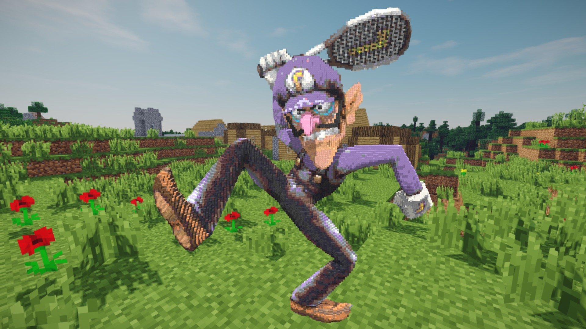 Minecraft Waluigi Build Schematic