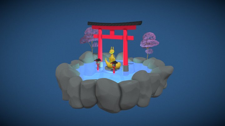 Inari Shrine Diorama 3D Model