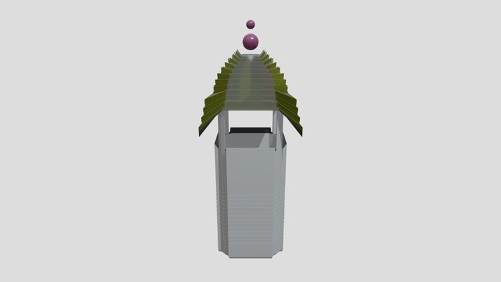 Game Boy Tower spiky Roof 3D Model