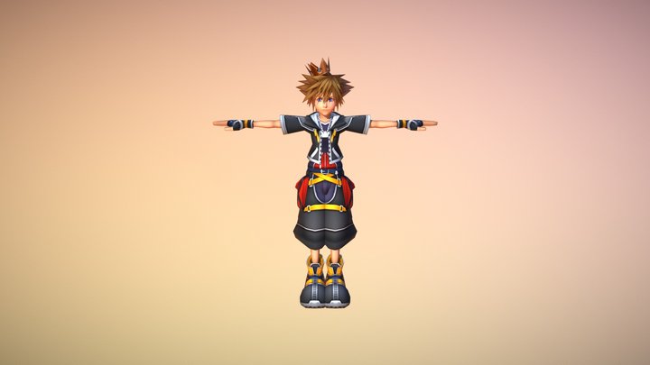 Kingdom Hearts 2 Final Mix JPN - Sora 3D Model