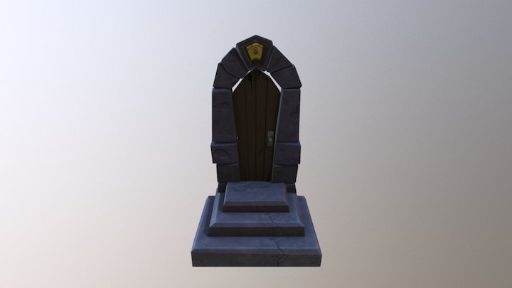 Witch's Room Door Low Poly Handpainted 3D Model