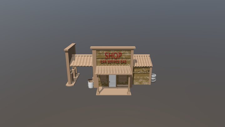 Gas Station Final 3D Model