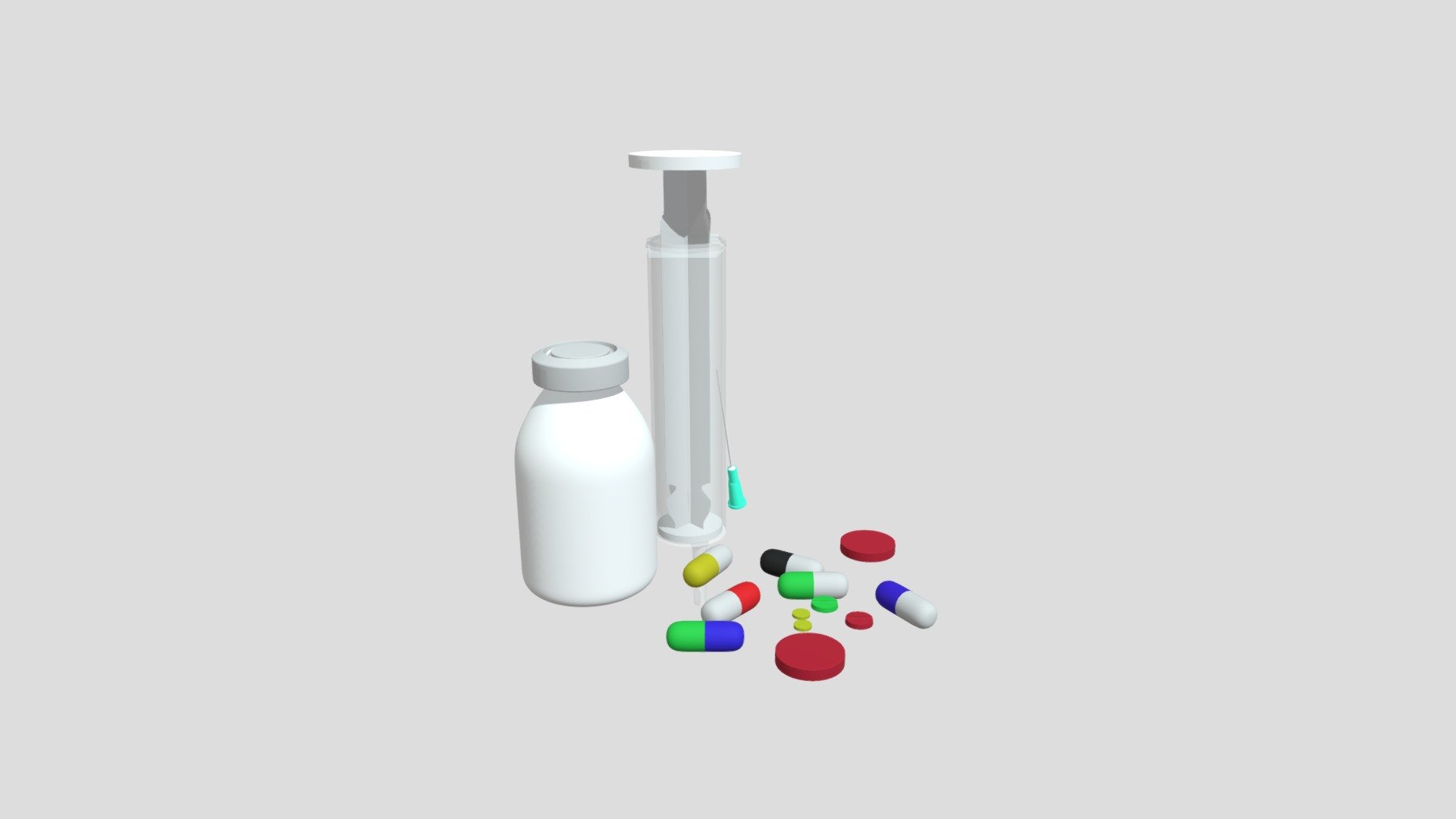 injection with medical tablets or pills - 3D model by leomumturi7 ...