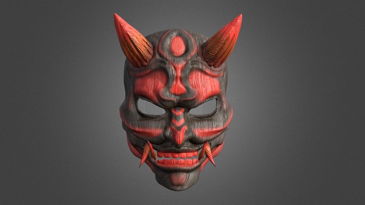 Japanese Oni Mask 3D Model