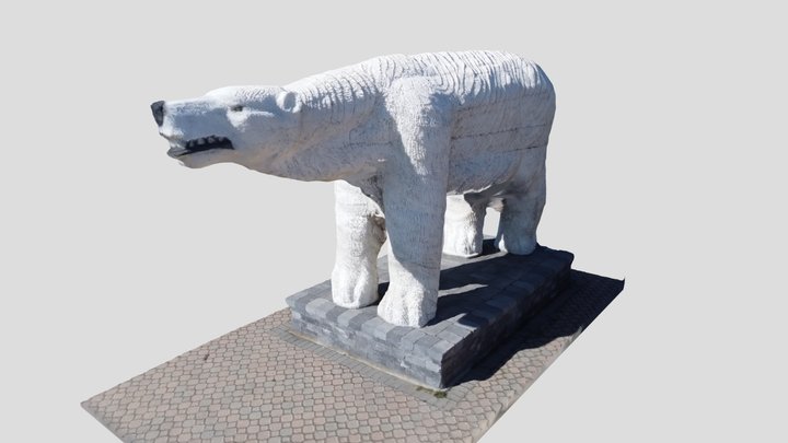 Polar Bear Sculpture 3D Model
