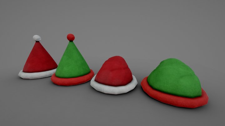 Christmas Santa / Elf Hats 3D Model