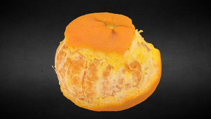 Half Peeled Orange 3D Model
