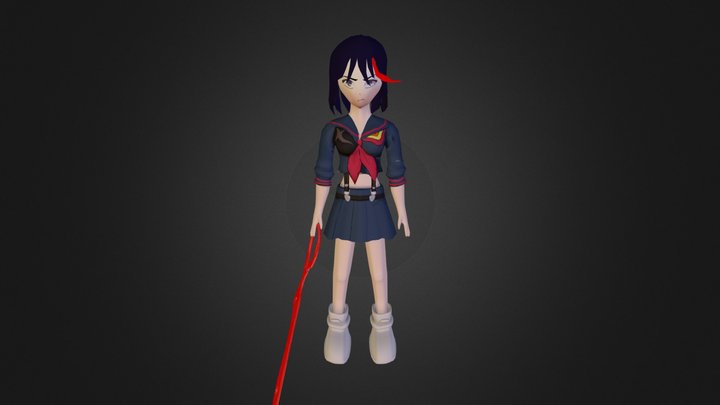 low poly Ryuko Matoi 3D Model