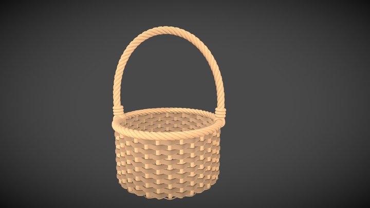 Wicker Basket 3d Model 3D Model