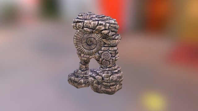 Ammonite rock 3D Model