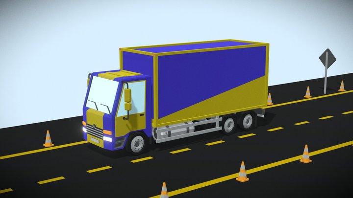 Lowpoly Truck 3D Model