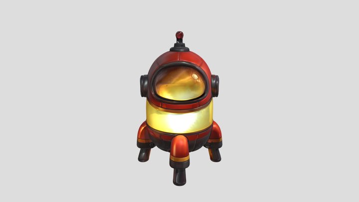 Astronaut-themed lamp figure 3D Model