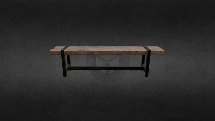 Mesón de trabajo medieval 3D Model