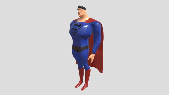 Low Poly Superman 3D Model