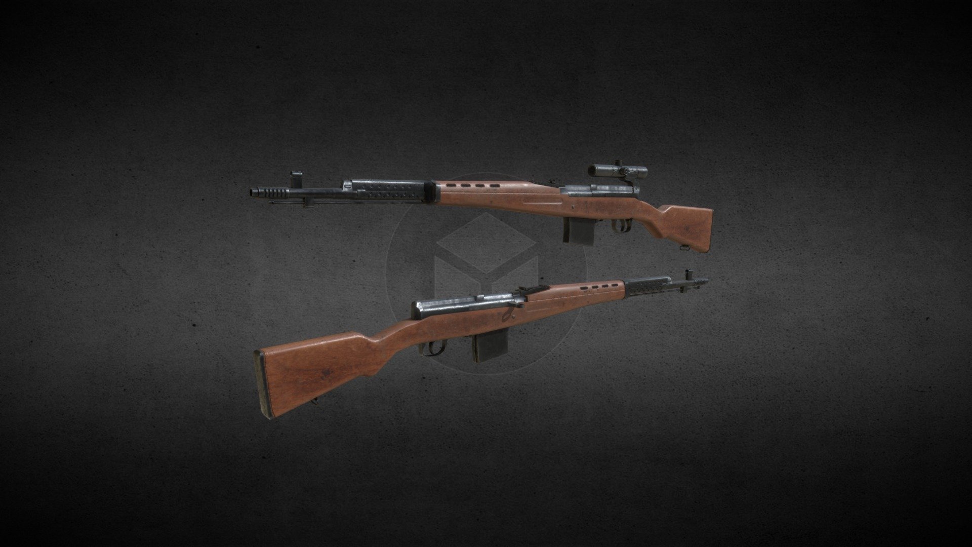 Tokarev self-loading rifle (SVT-40) - Buy Royalty Free 3D model by ...