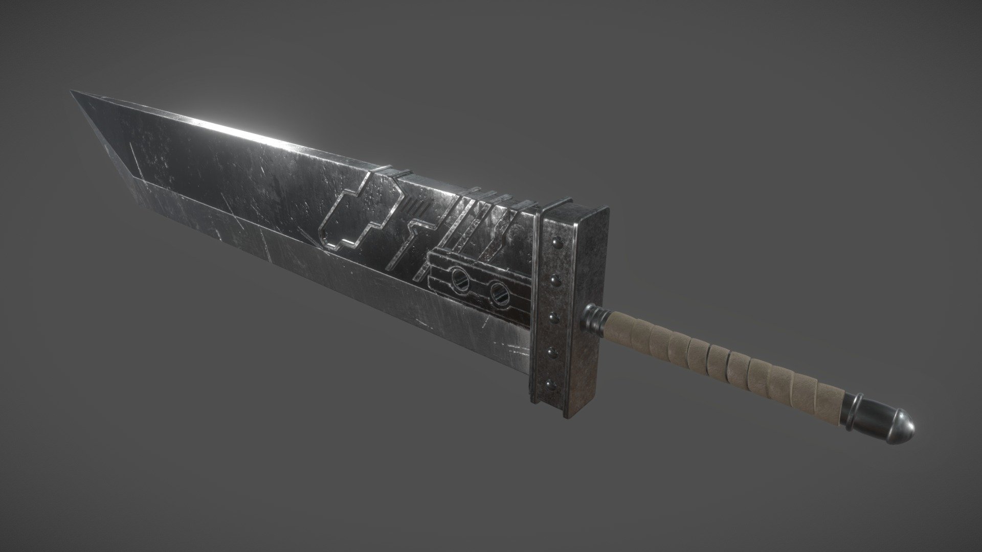 Cloud Strifes Buster Sword Ffvii Remake 3d Model By Miguelfua