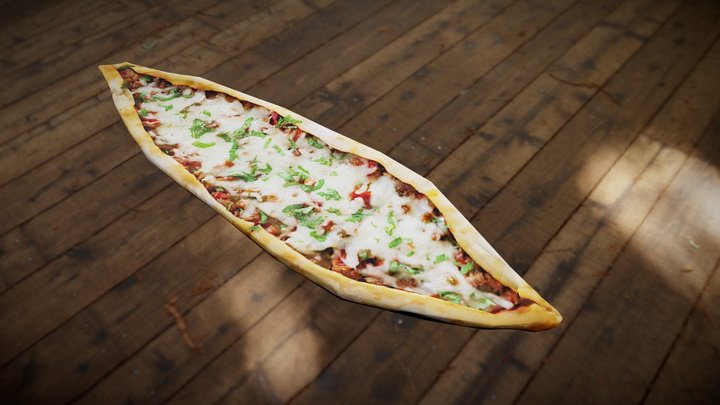 Pide Turkish pizza(Kuşbaşı&Kaşar) 3D Model