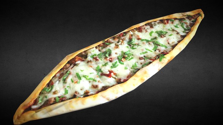 Pide Turkish pizza(Kuşbaşı&Kaşar) 3D Model