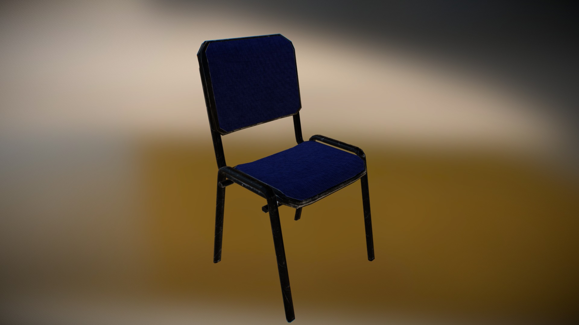 3D model Chair - This is a 3D model of the Chair. The 3D model is about a blue chair with a yellow background.