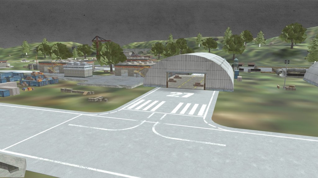 Free Fire Old Hangar 3D Model