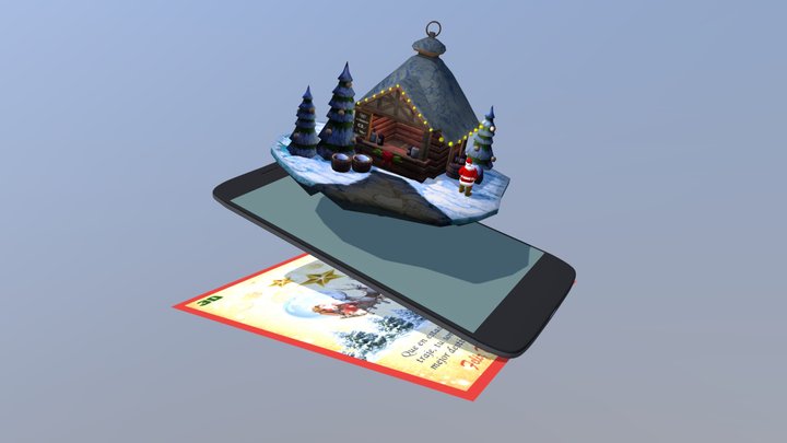 3D Christmas Card. 3D Model