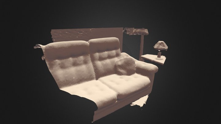 Part Of Couch in lowlight 3D Model