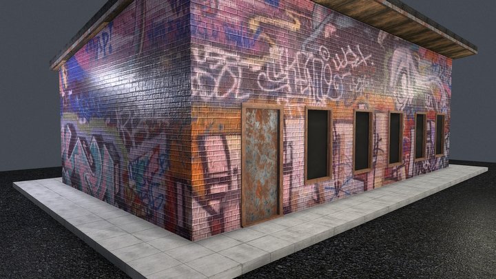 Graffiti Building 3D Model