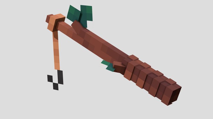 Primitive fishing rod 3D Model