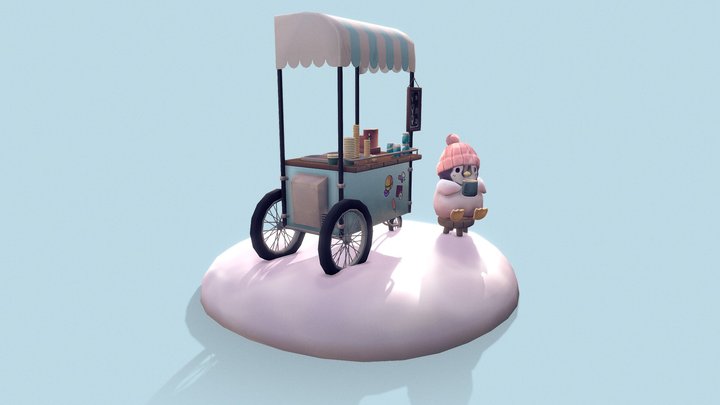 Street Food Vendor Challenge - Ice cream Vendor 3D Model