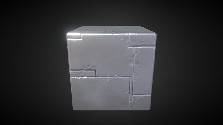 Stylized Steel Tile Texture 3D Model
