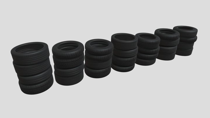 Tires pallet pile 1 3D Model