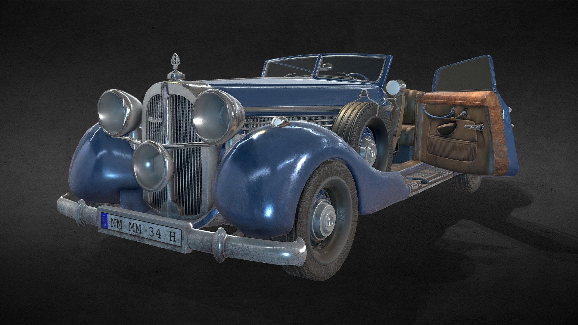 Vintage car - Maybach 1938 - 3D model by adriendigiovanni [9e15e65